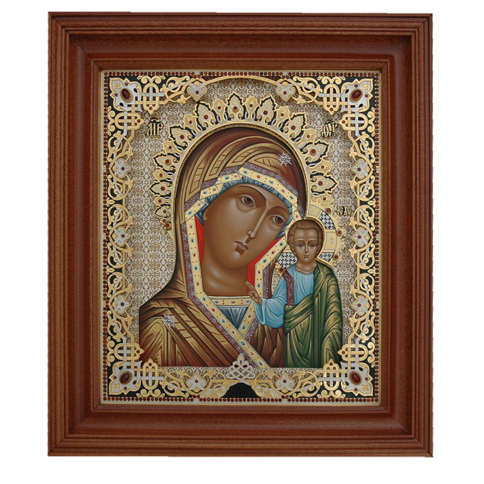 Икона Златоуст — Казанская Божья Матерь