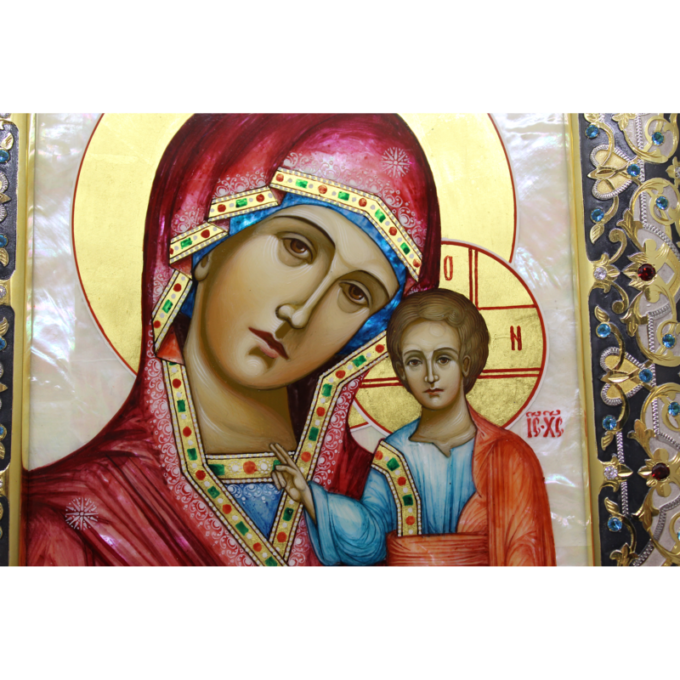 Икона Златоуст — Богородица