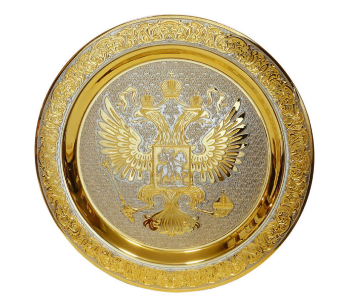 Сувенирная тарелка Герб РФ Большая
