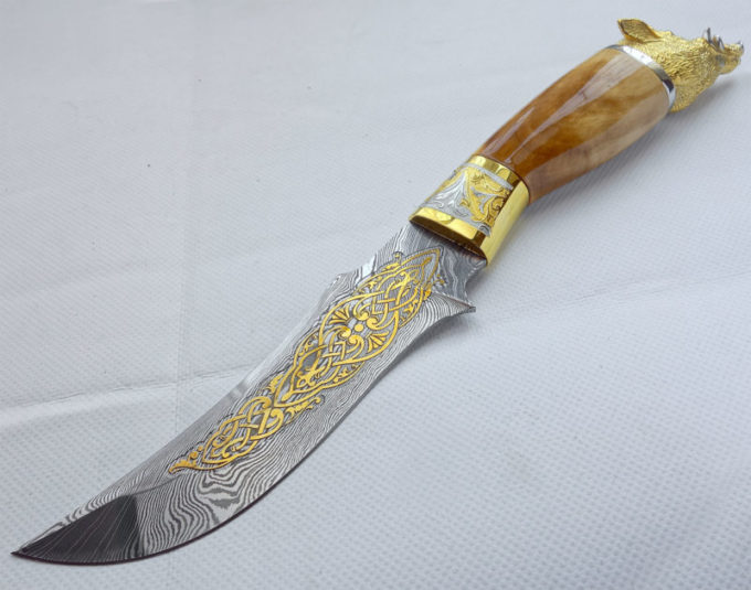 Нож дамасский Кабан